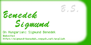 benedek sigmund business card